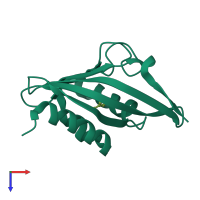 PDB entry 2a15 coloured by chain, top view.