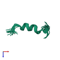 PDB entry 2a1c coloured by chain, ensemble of 20 models, top view.