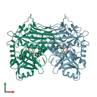 PDB entry 2a1h coloured by chain, front view.