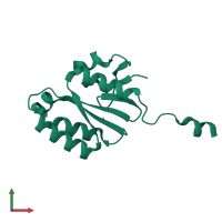 PDB entry 2a1i coloured by chain, front view.