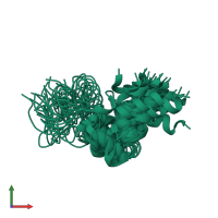 PDB entry 2a2b coloured by chain, ensemble of 20 models, front view.