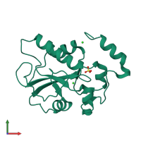 PDB entry 2a2k coloured by chain, front view.