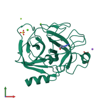 PDB entry 2a31 coloured by chain, front view.