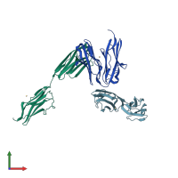 PDB entry 2a38 coloured by chain, front view.