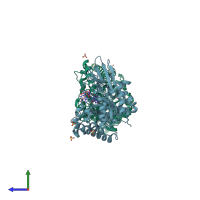 PDB entry 2a3a coloured by chain, side view.