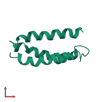 PDB entry 2a3d coloured by chain, front view.