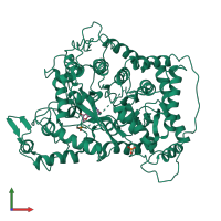 PDB entry 2a3l coloured by chain, front view.