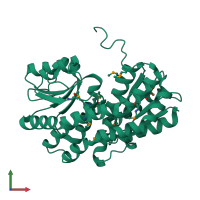 PDB entry 2a3n coloured by chain, front view.