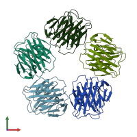 PDB entry 2a3y coloured by chain, front view.