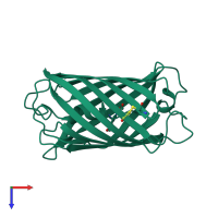 PDB entry 2a46 coloured by chain, top view.