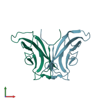 PDB entry 2a4c coloured by chain, front view.