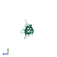 PDB entry 2a4e coloured by chain, side view.