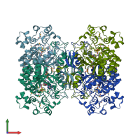 PDB entry 2a5h coloured by chain, front view.