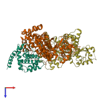 PDB entry 2a5y coloured by chain, top view.
