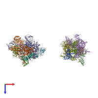 PDB entry 2a6e coloured by chain, top view.