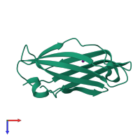 PDB entry 2a7b coloured by chain, top view.