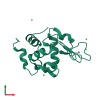 PDB entry 2a7d coloured by chain, front view.