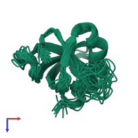 PDB entry 2a7y coloured by chain, ensemble of 25 models, top view.