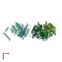 PDB entry 2a8d coloured by chain, top view.