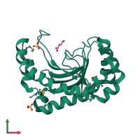 PDB entry 2a8e coloured by chain, front view.