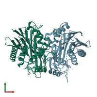 PDB entry 2a8l coloured by chain, front view.