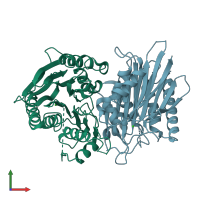 PDB entry 2a8m coloured by chain, front view.
