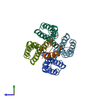 PDB entry 2a9h coloured by chain, side view.