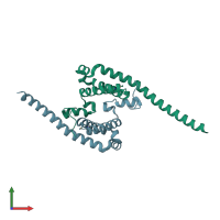 PDB entry 2a9u coloured by chain, front view.