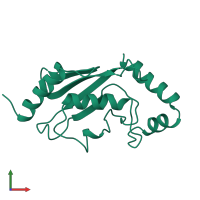 PDB entry 2aak coloured by chain, front view.