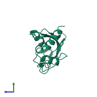 PDB entry 2aak coloured by chain, side view.