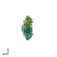 PDB entry 2aam coloured by chain, side view.