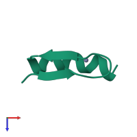 PDB entry 2ab3 coloured by chain, top view.