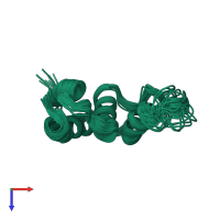 PDB entry 2abd coloured by chain, ensemble of 29 models, top view.