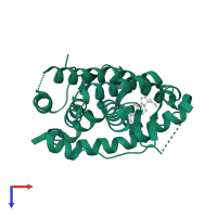 Mineralocorticoid receptor in PDB entry 2abi, assembly 1, top view.