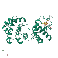 PDB entry 2abk coloured by chain, front view.