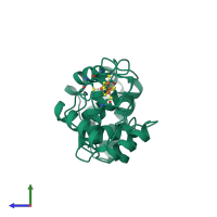 PDB entry 2abk coloured by chain, side view.