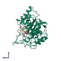 PDB entry 2acs coloured by chain, side view.