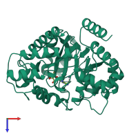 PDB entry 2ada coloured by chain, top view.