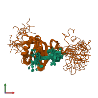 PDB entry 2adb coloured by chain, ensemble of 20 models, front view.