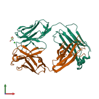 PDB entry 2adi coloured by chain, front view.