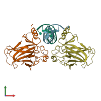 PDB entry 2ady coloured by chain, front view.