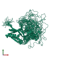 PDB entry 2adz coloured by chain, ensemble of 20 models, front view.