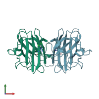 PDB entry 2aeo coloured by chain, front view.