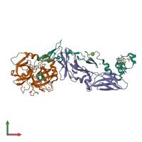 PDB entry 2aer coloured by chain, front view.