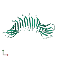 PDB entry 2af5 coloured by chain, front view.