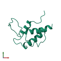 PDB entry 2af8 coloured by chain, front view.