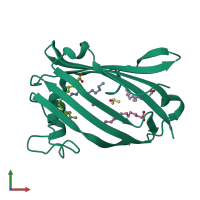 PDB entry 2af9 coloured by chain, front view.