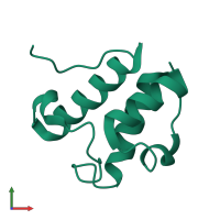 PDB entry 2afe coloured by chain, front view.