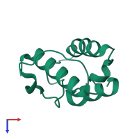 PDB entry 2afe coloured by chain, top view.