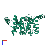 PDB entry 2afr coloured by chain, top view.